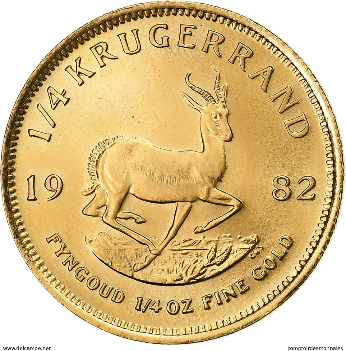 Monnaie, Afrique Du Sud, 1/4 Krugerrand, 1982, FDC, Or, KM:106 - Sud Africa