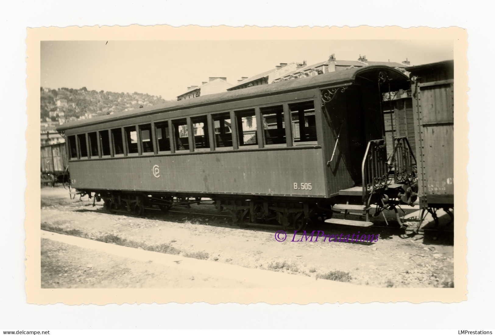 Photo Voiture CP B 505 Gare Nice Alpes Maritimes 06 Provence Sud France Train Chemin Chemins Fer Wagon Métrique Pignes - Trains