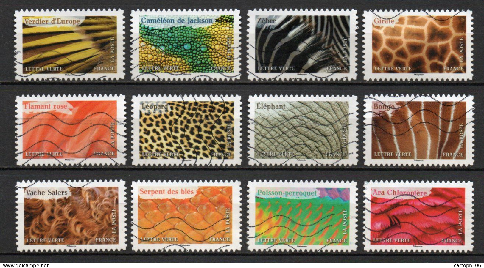 - FRANCE Adhésifs Oblitérés - Série Complète ANIMAUX EN COULEURS 2024 (12 Timbres) - - Used Stamps