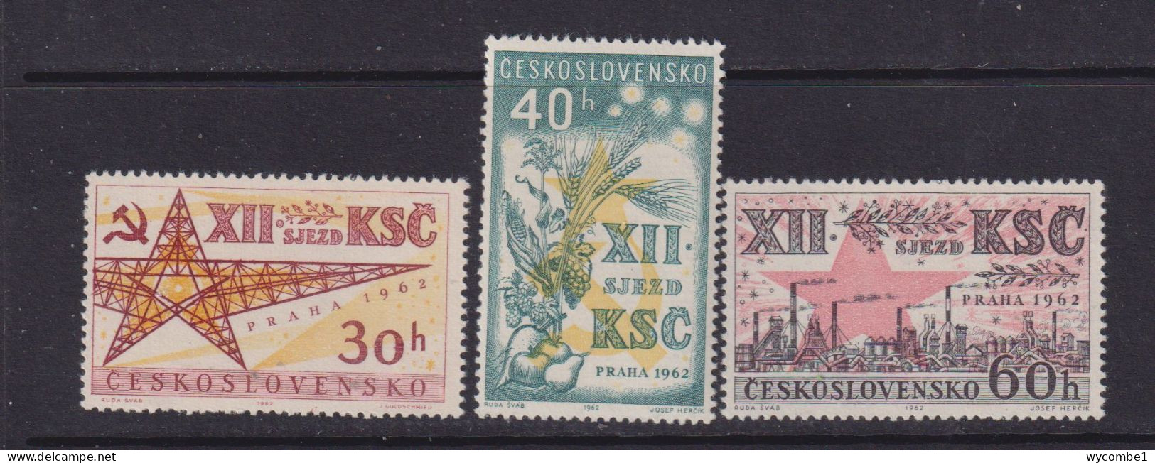 CZECHOSLOVAKIA  - 1962 Communist Party Congress Set Never Hinged Mint - Neufs