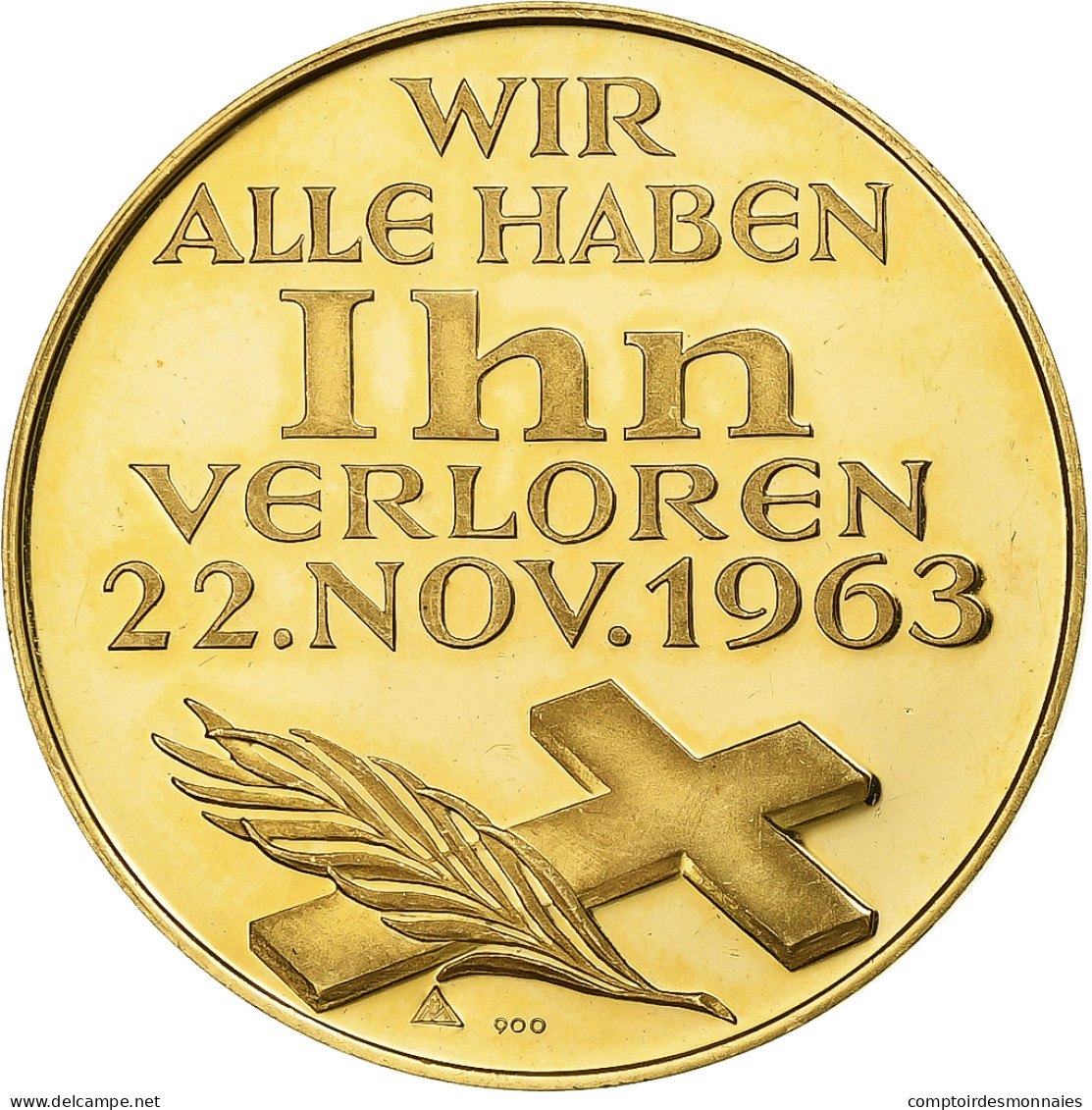 Allemagne, Médaille, John F. Kennedy, 1963, Or, SUP+ - Sonstige & Ohne Zuordnung