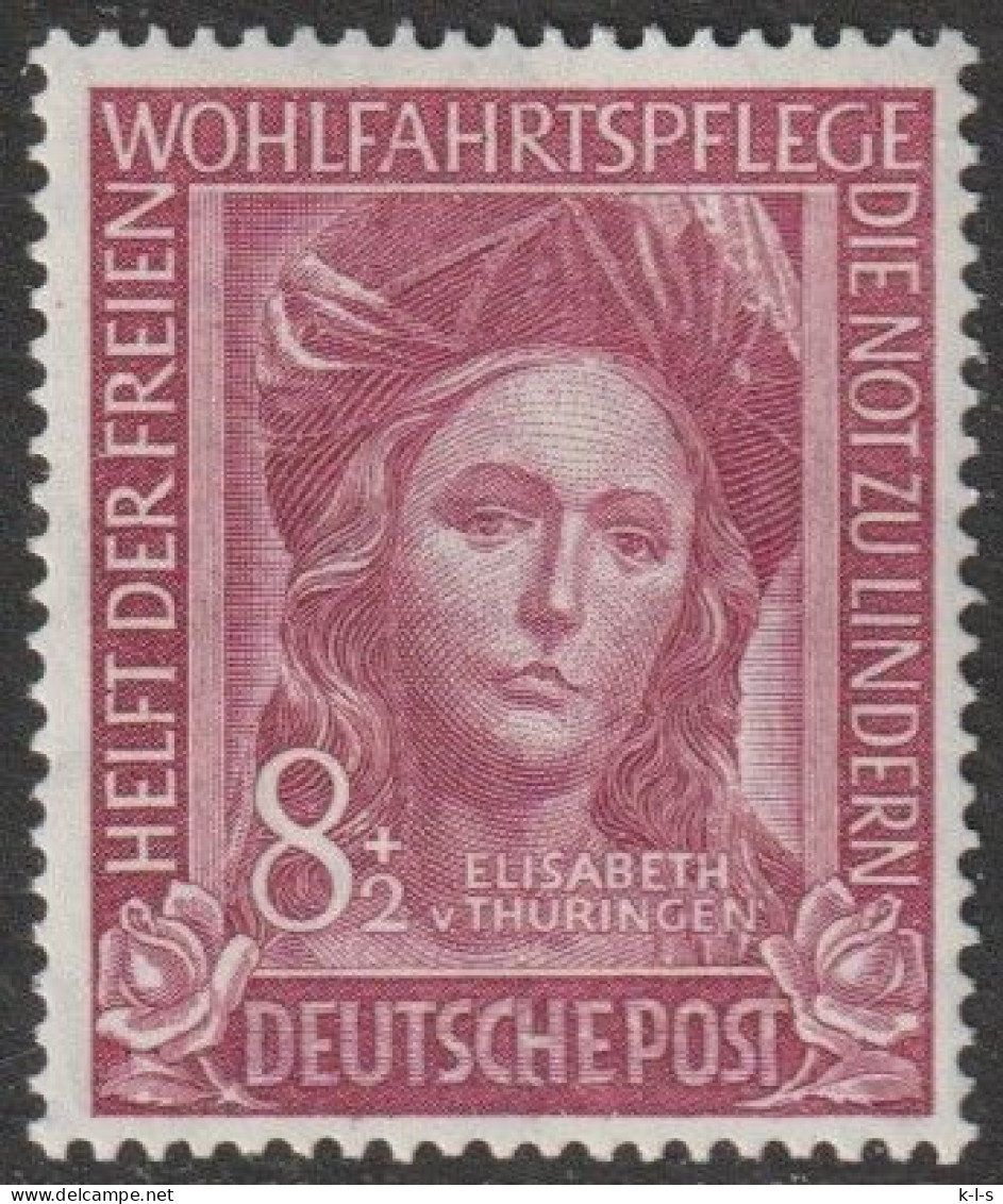 BRD: 1949, Mi. Nr. 117,  Helfer Der Menschheit (I), 8+2 Pfg. Hl. Elisabeth.   **/MNH - Nuevos