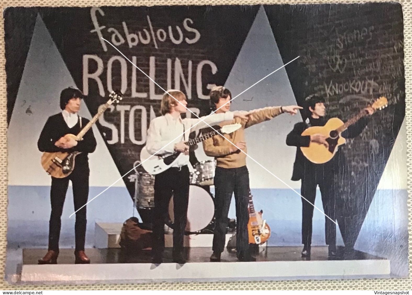 Rolling Stones  Photo Du Groupe Sur Scène CP Publicitaire Korès Vers 1960-1970 - Cantanti E Musicisti