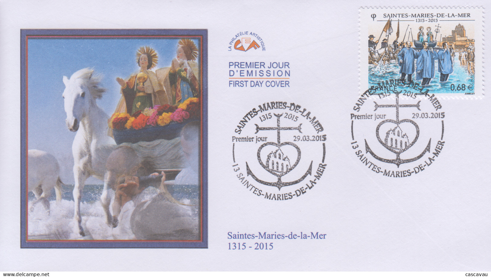 Enveloppe   FDC  1er  Jour    FRANCE    Les   SAINTES  MARIES  DE  LA  MER    2015 - 2010-2019