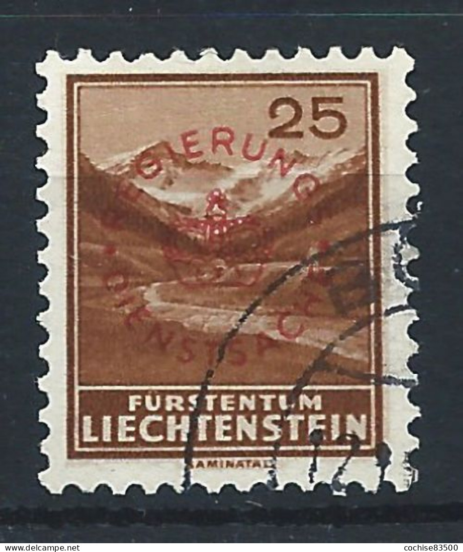 Liechtenstein Service N°16a Obl (FU) 1935/36 - T.P De 1935 Avec Surcharge A - Dienstmarken