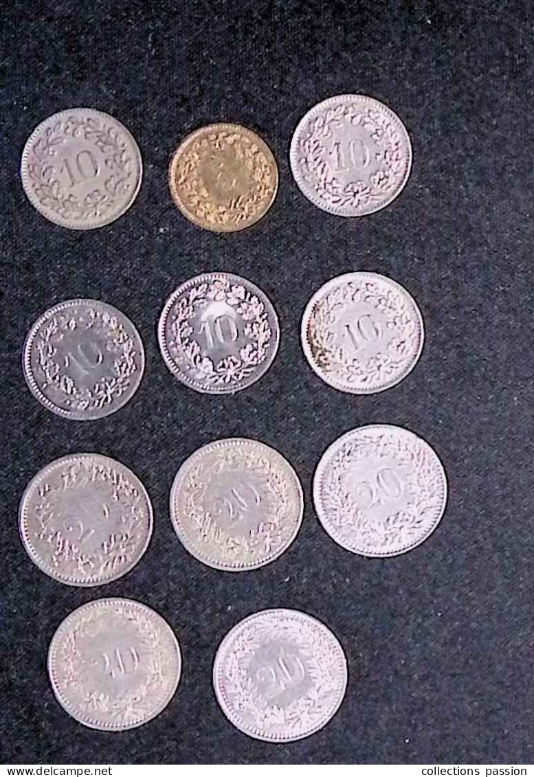 RL, Monnaie, Suisse, Centime/rappen, LOT DE 11 MONNAIES - Sonstige & Ohne Zuordnung