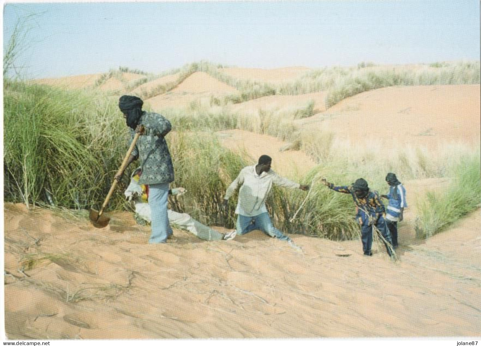 CPM   MAURITANIE -   SORTIE DE NOUAKCHOTT     -   L HOMME DEFIE LE DESERT POUR SURVIVRE - Mauritanië