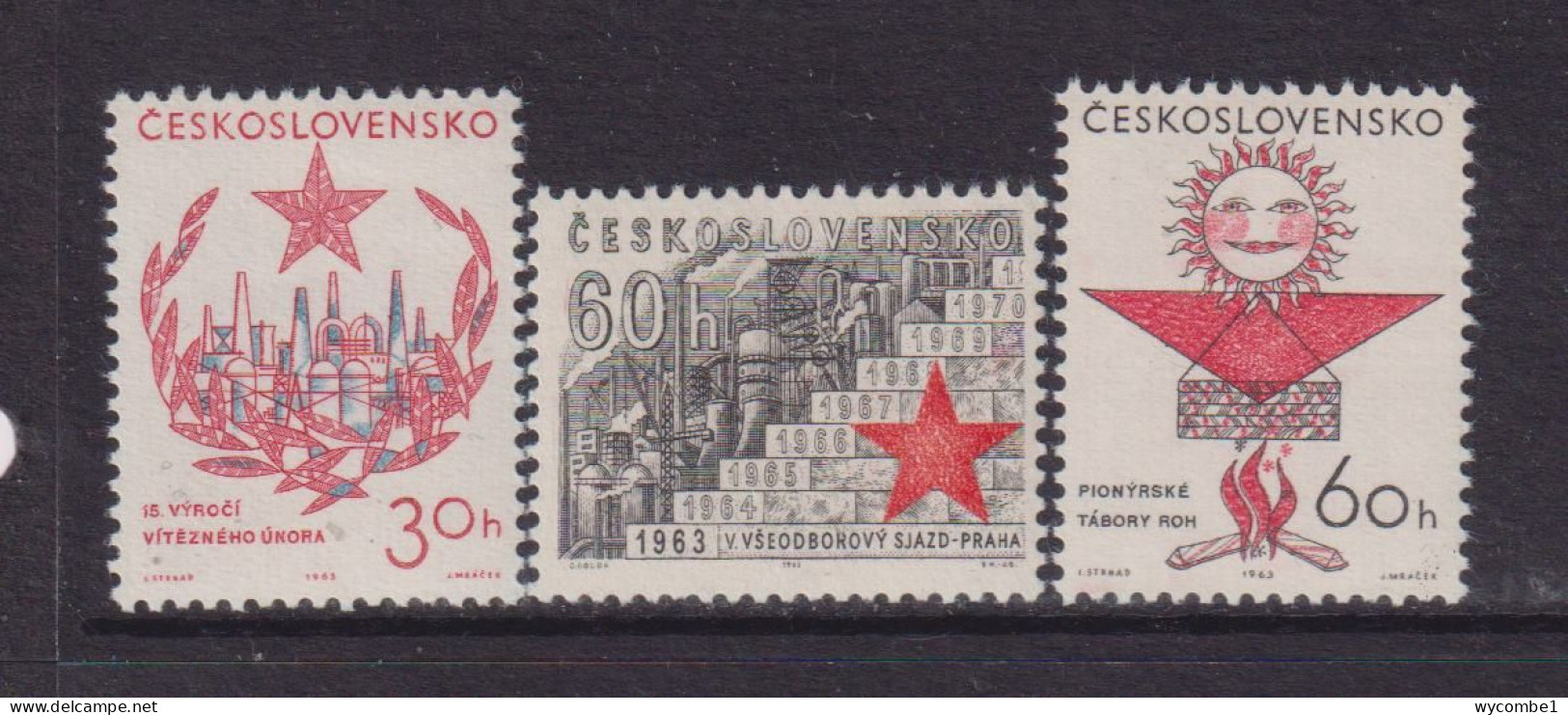 CZECHOSLOVAKIA  - 1963 Trade Union Congress Set Never Hinged Mint - Unused Stamps