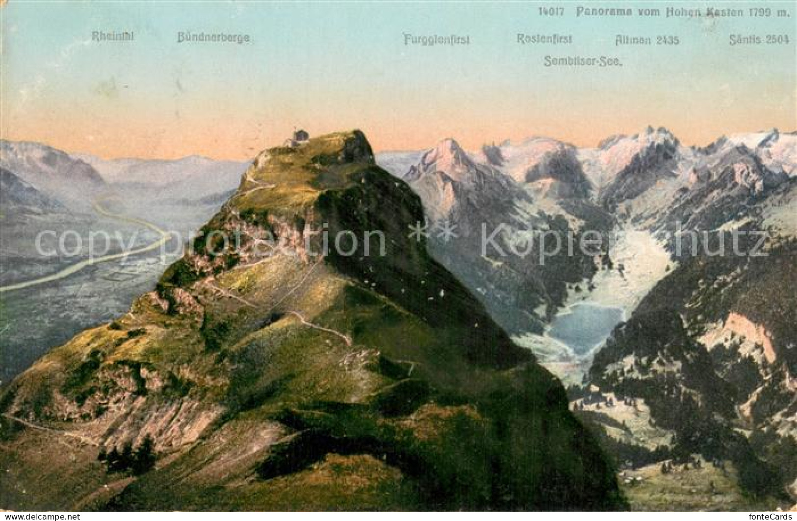 13727000 Hoher Kasten Hohenkasten 1799m IR Panorama Mit Buendnerberge Furgglenfi - Sonstige & Ohne Zuordnung