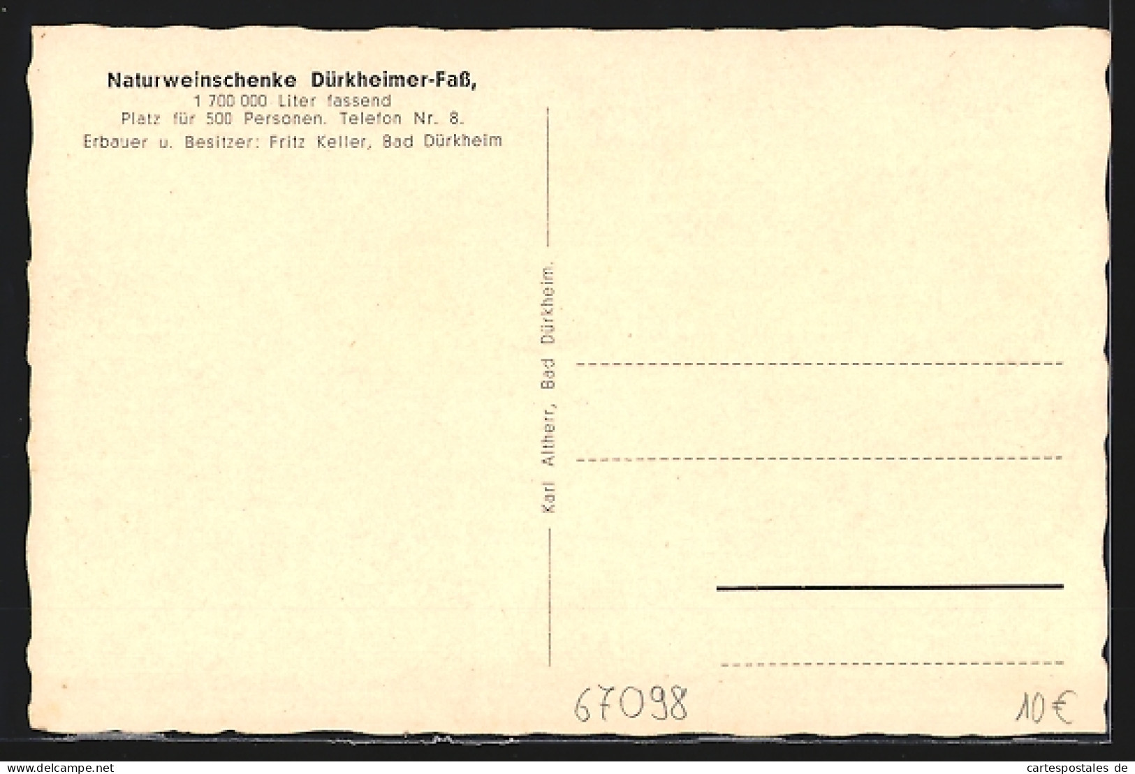 AK Bad Dürkheim, Naturweinschenke Dürkheimer-Fass  - Bad Duerkheim