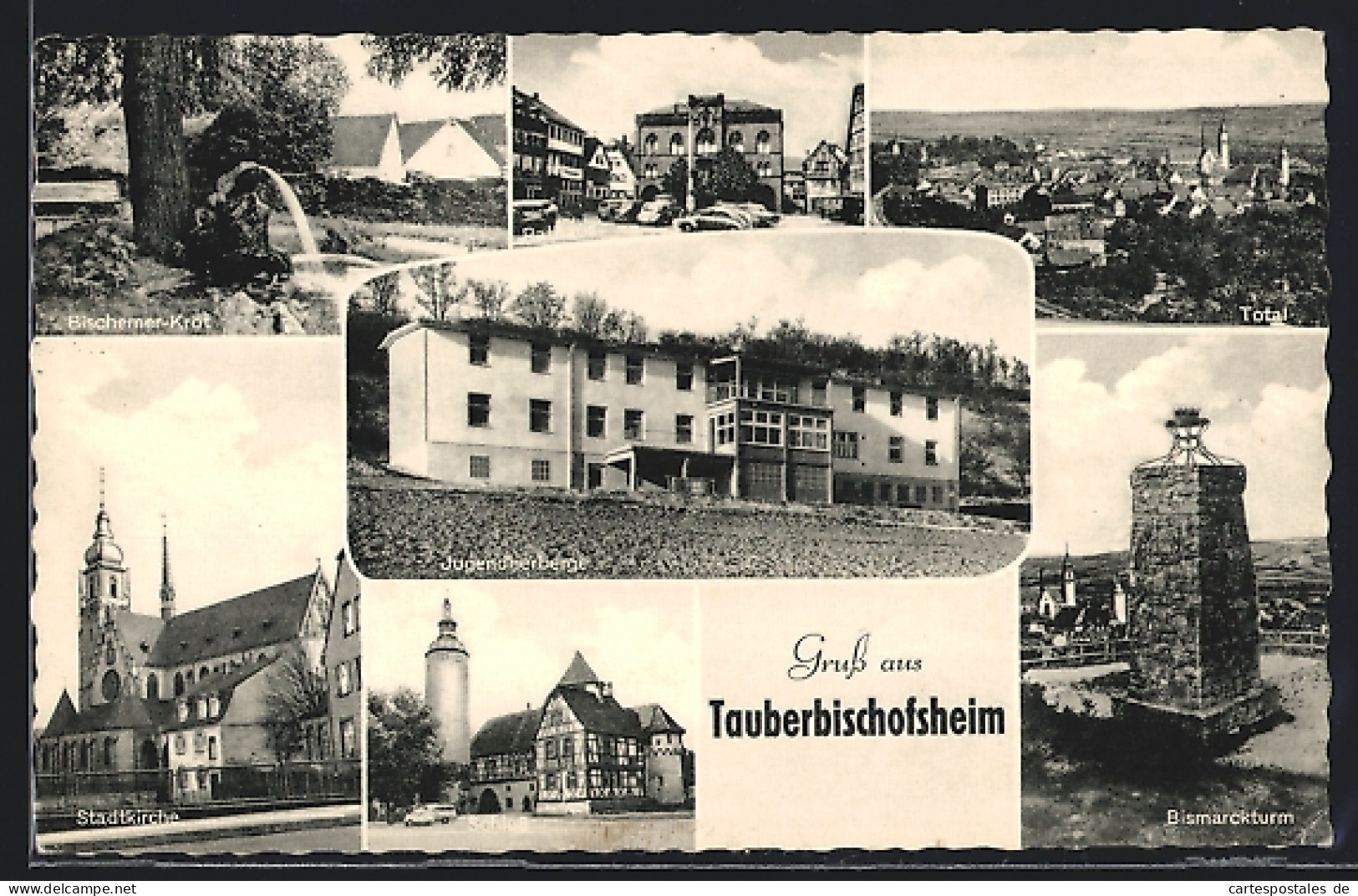 AK Tauberbischofsheim, Bismarckturm, Jugendherberge Und Rathaus  - Tauberbischofsheim