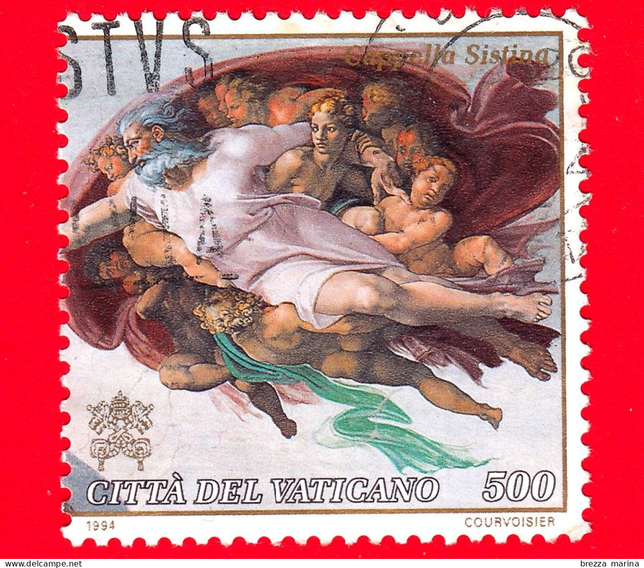 VATICANO - Usato - 1994 - Restauro Della Cappella Sistina - Creazione Dell'uomo - 500 - Used Stamps