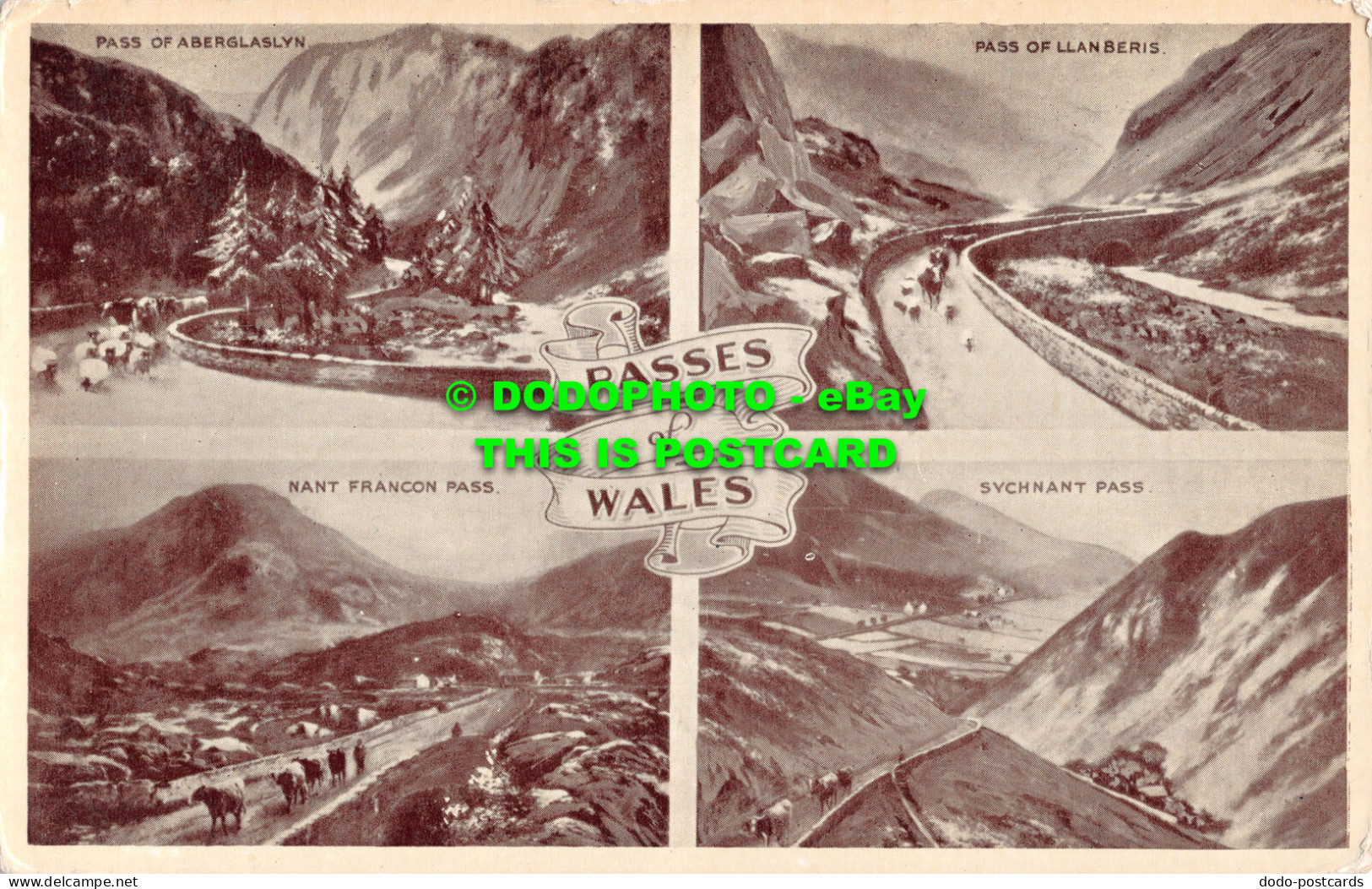 R512364 Passes Of Wales. Sychnant Pass. E. T. W. Dennis. Multi View - Welt