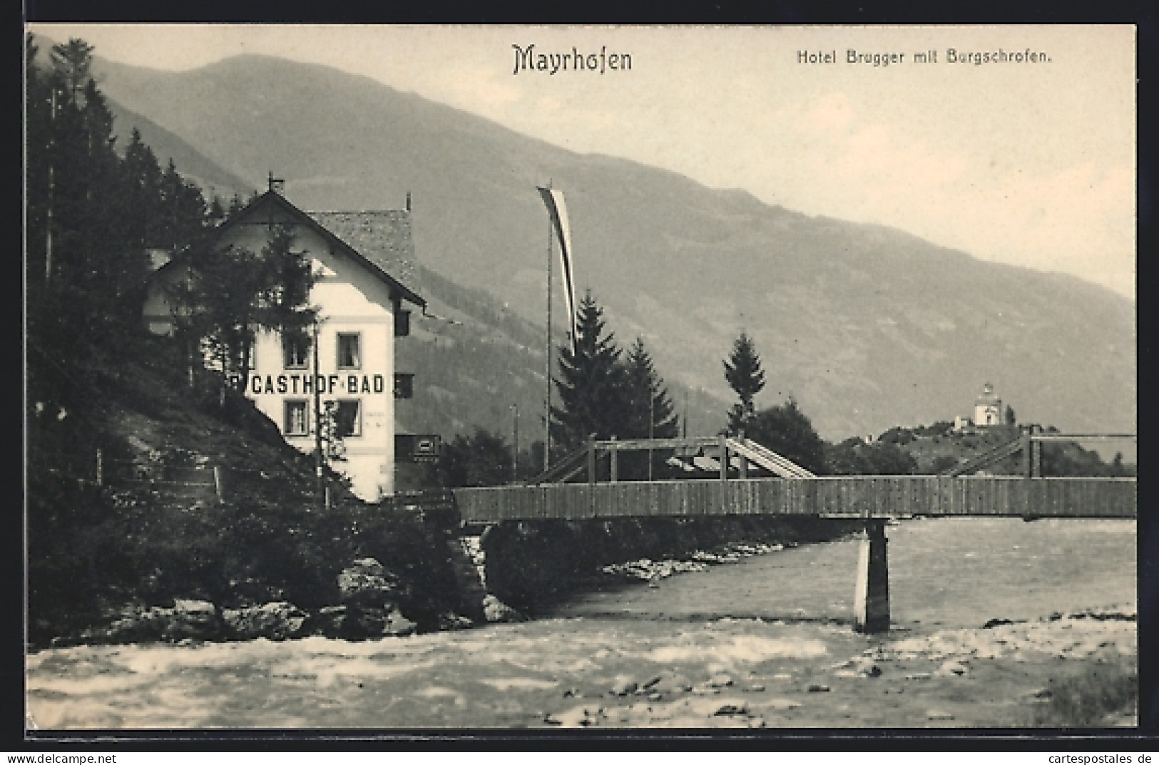 AK Mayrhofen /Tirol, Hotel Brugger Mit Burgschrofen  - Autres & Non Classés
