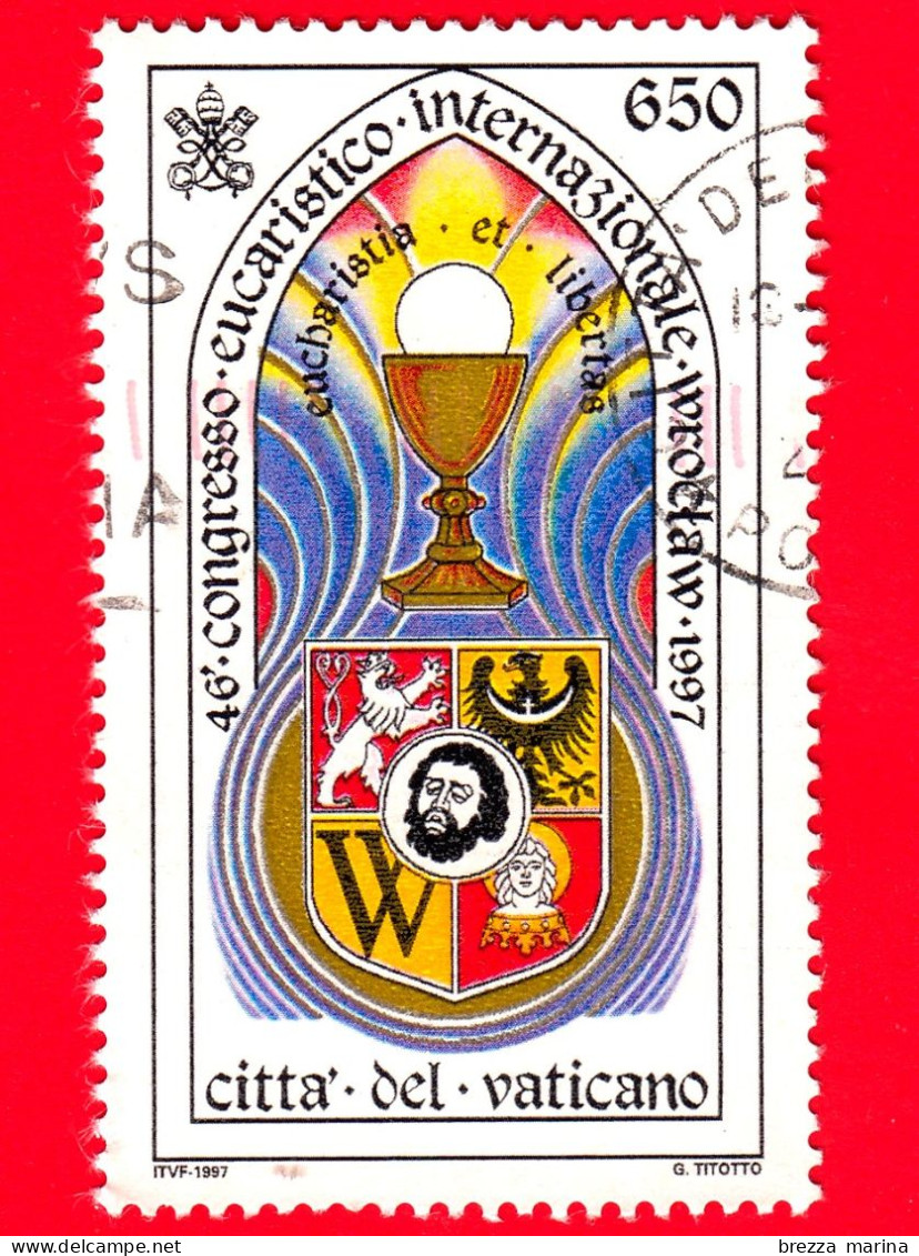 VATICANO - Usato - 1997 - 46º Congresso Eucaristico Internazionale - Calice, Ostia Consacrata E Stemma Di Wroclaw - 650 - Gebruikt