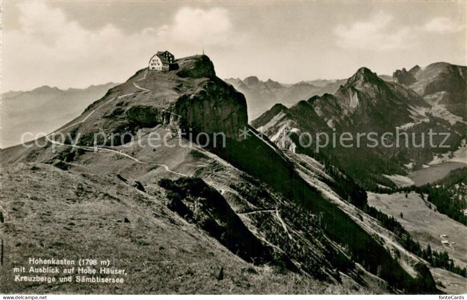 13724054 Appenzell IR Berggasthaus Hoher Kasten Mit Ausblick Auf Hohe Haeuser Kr - Sonstige & Ohne Zuordnung