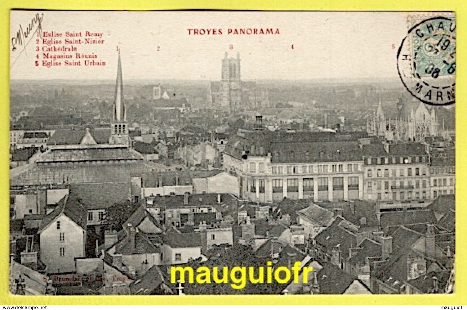 10 AUBE / TROYES / PANORAMA / 1908 - Troyes