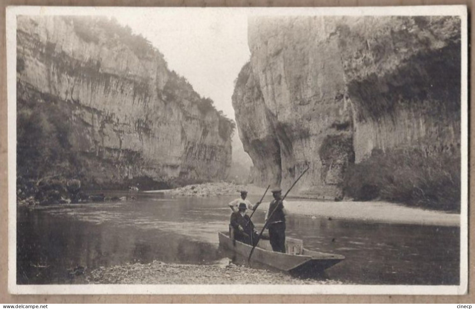 CARTE PHOTO 48 - GORGES DU TARN - TB PLAN ANIMATION BAC BARQUE Avec Passagers Et Passeurs - Sonstige & Ohne Zuordnung