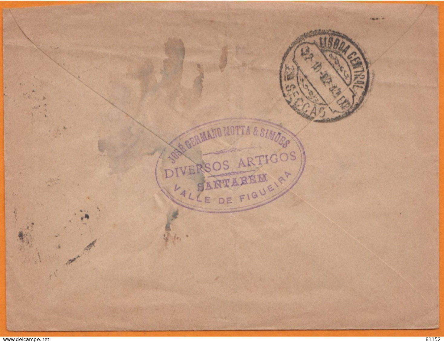 Portugal Entier Charles 1er  25r   1902  Cachet Pub " Diversos Artigos SANTAREM Vallée De Figueira " Pour LISBOA - Postal Stationery