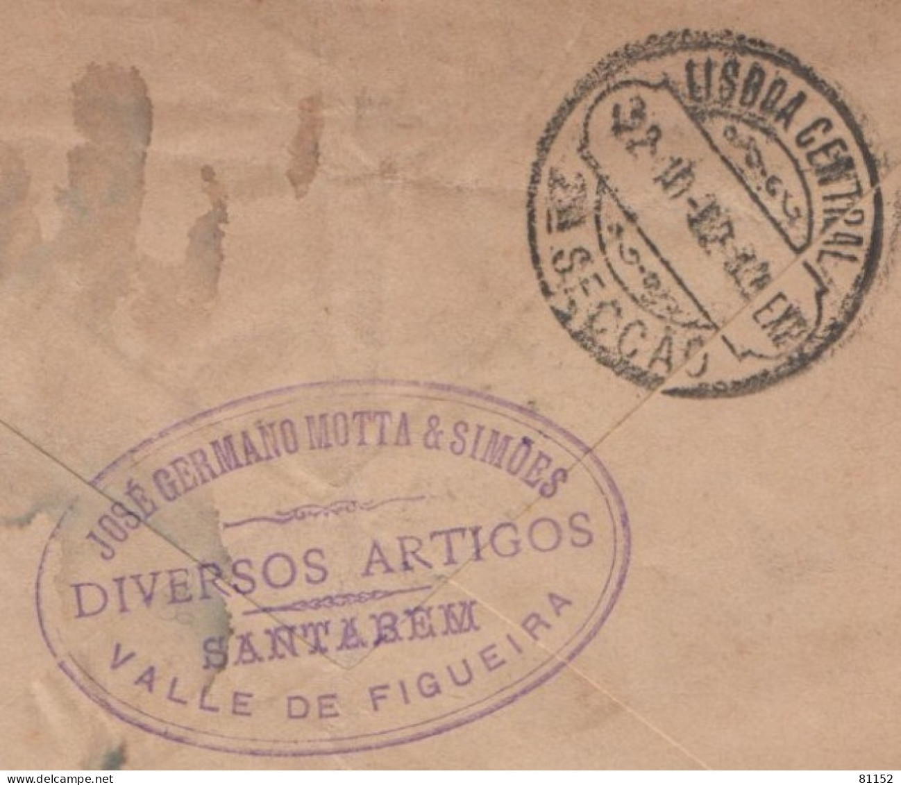 Portugal Entier Charles 1er  25r   1902  Cachet Pub " Diversos Artigos SANTAREM Vallée De Figueira " Pour LISBOA - Postal Stationery