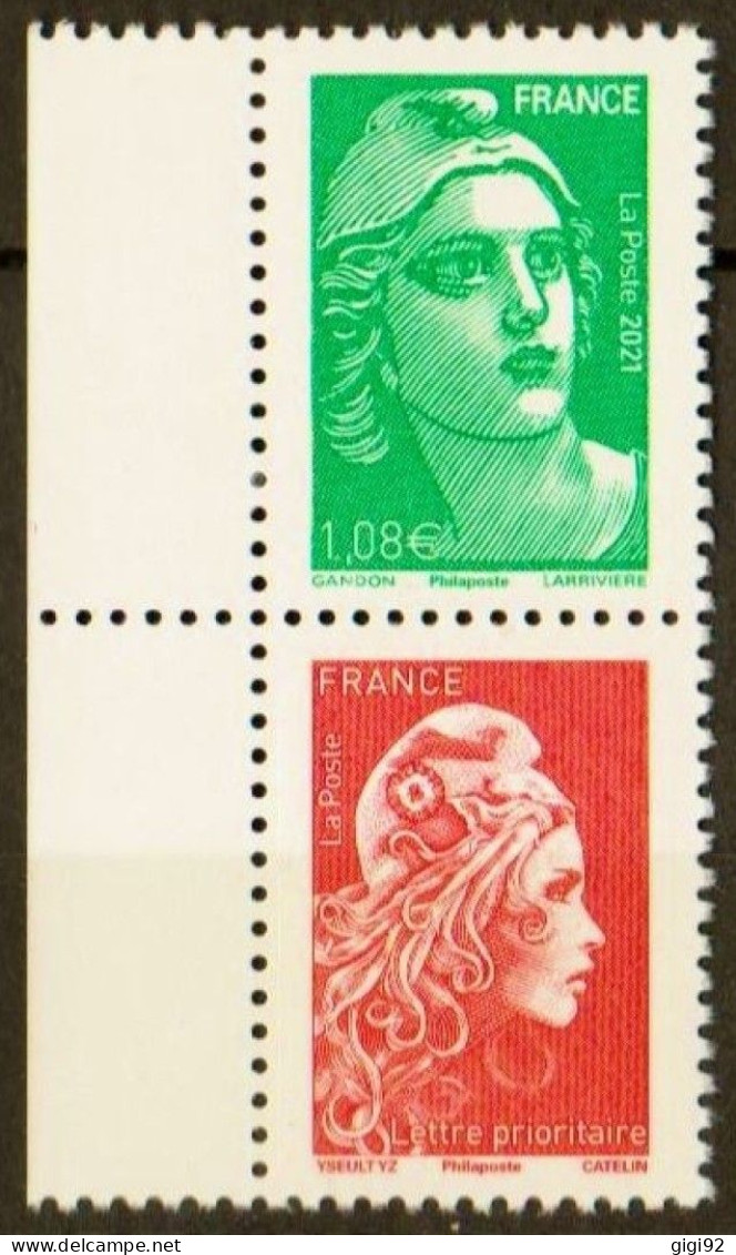 2021   Paire Verticale  N° 5496b   "Issu Du Carnet: 70 Ans De La Mention Oblitération 1er Jour"   Neufs** - Unused Stamps