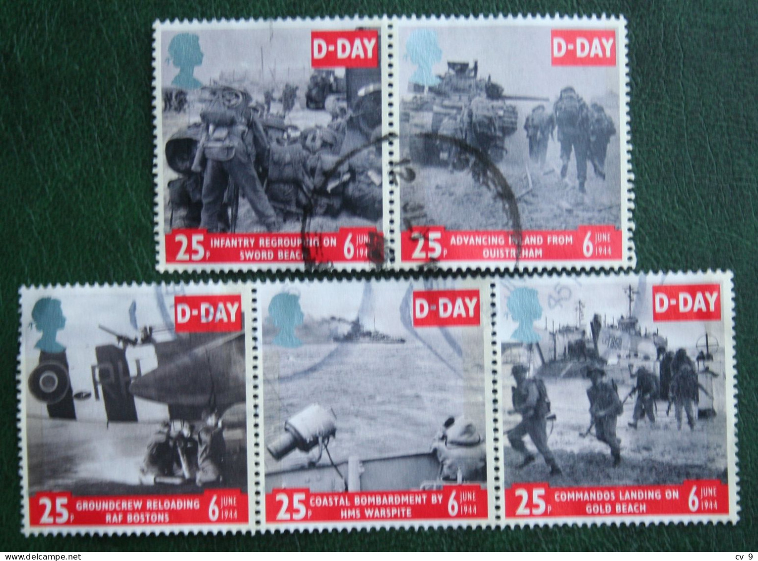 Strip D-DAY 50TH ANNIVERSARY WWII (Mi 1517-1521) 1994 Used Gebruikt Oblitere ENGLAND GRANDE-BRETAGNE GB GREAT BRITAIN - Used Stamps