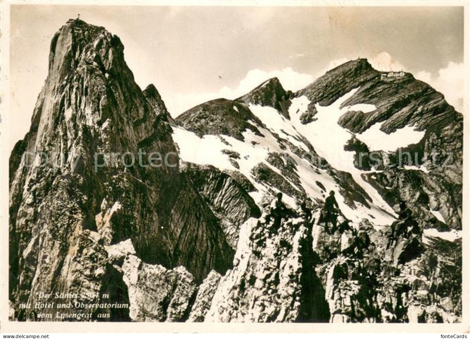 13718951 Saentis AR Der Saentis Mit Hotel Und Observatorium Vom Lusengrat Gesehe - Sonstige & Ohne Zuordnung