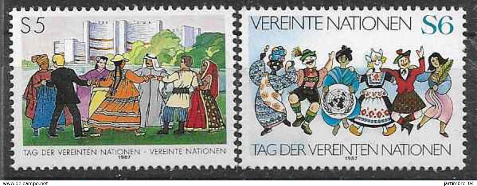 1987 NATIONS UNIES VIENNE 75-76** Folklore, Danses - Nuovi