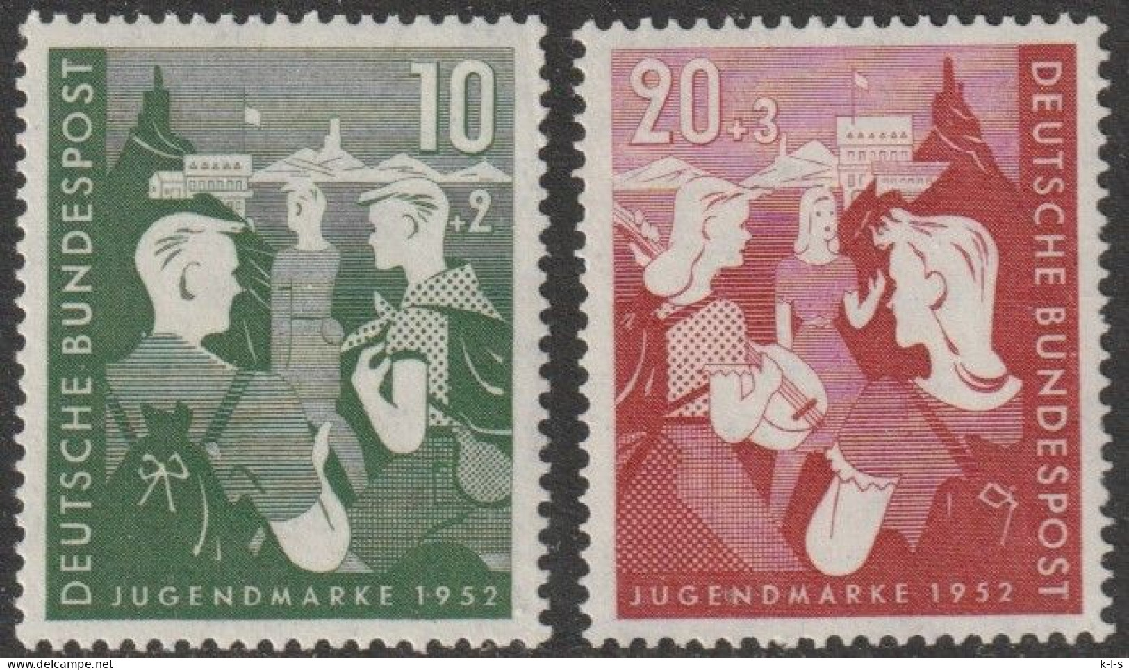 BRD: 1952, Mi. Nr. 153-54, Jugend: Zweiter Bundesjugendplan.   **/MNH - Ongebruikt