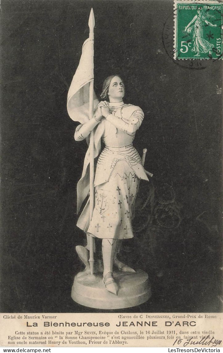 ARTS - Sculptures - La Bienheureuse Jeanne D'Arc - Oeuvre De C. Desverges - Grand Prix De Rome - Carte Postale Ancienne - Sculpturen