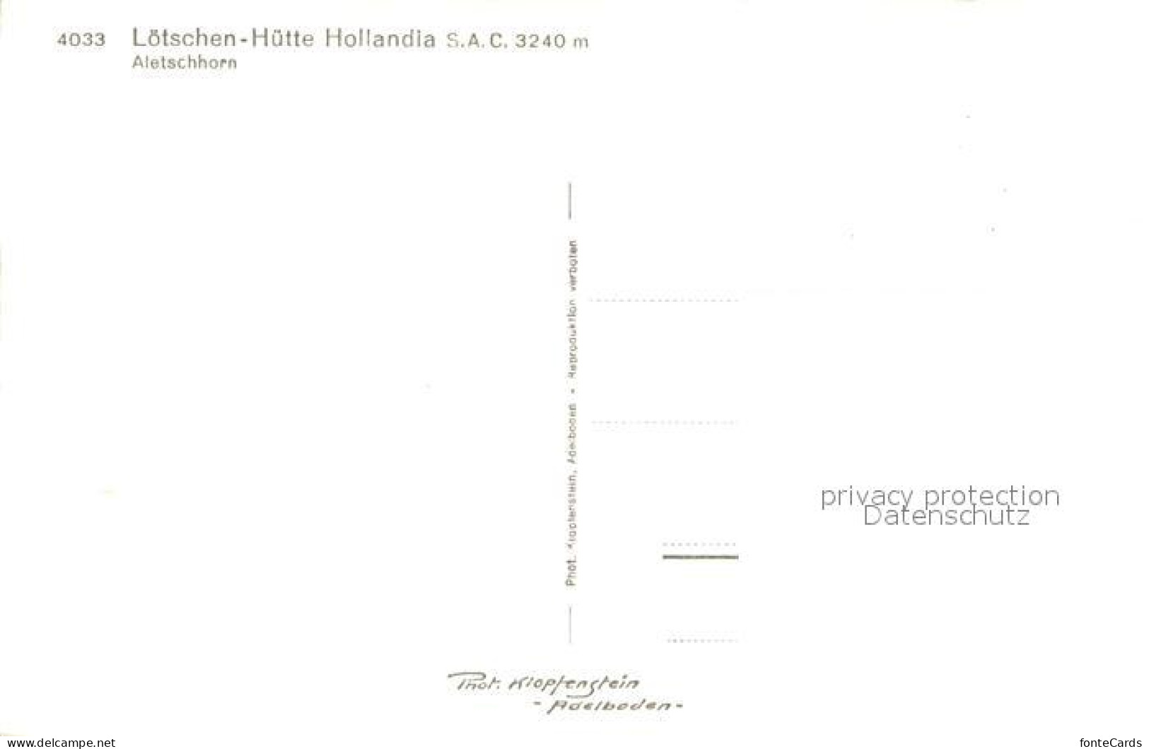 13718574 Loetschenhuette Hollandia Mit Aletschhorn Loetschenhuette Hollandia - Autres & Non Classés