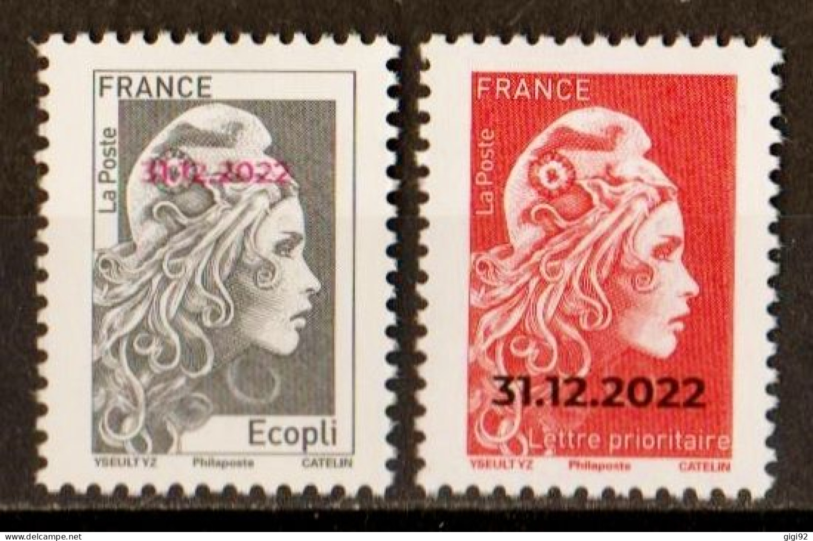 2022  N° 5642A Et 5642B   "Marianne-L'Engagée" Surchargés 31/12/2022   Neufs**   (TIRAGE LIMITE) - Unused Stamps