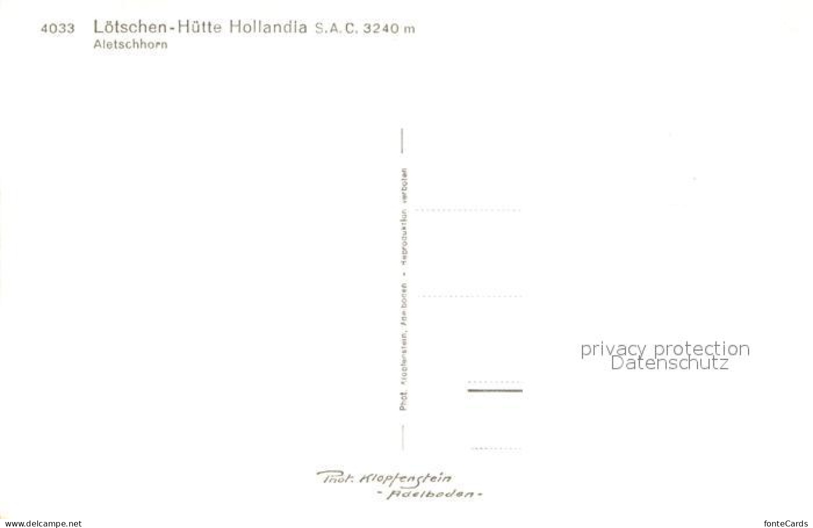 13718552 Loetschenhuette Hollandia Mit Aletschhorn Loetschenhuette Hollandia - Other & Unclassified