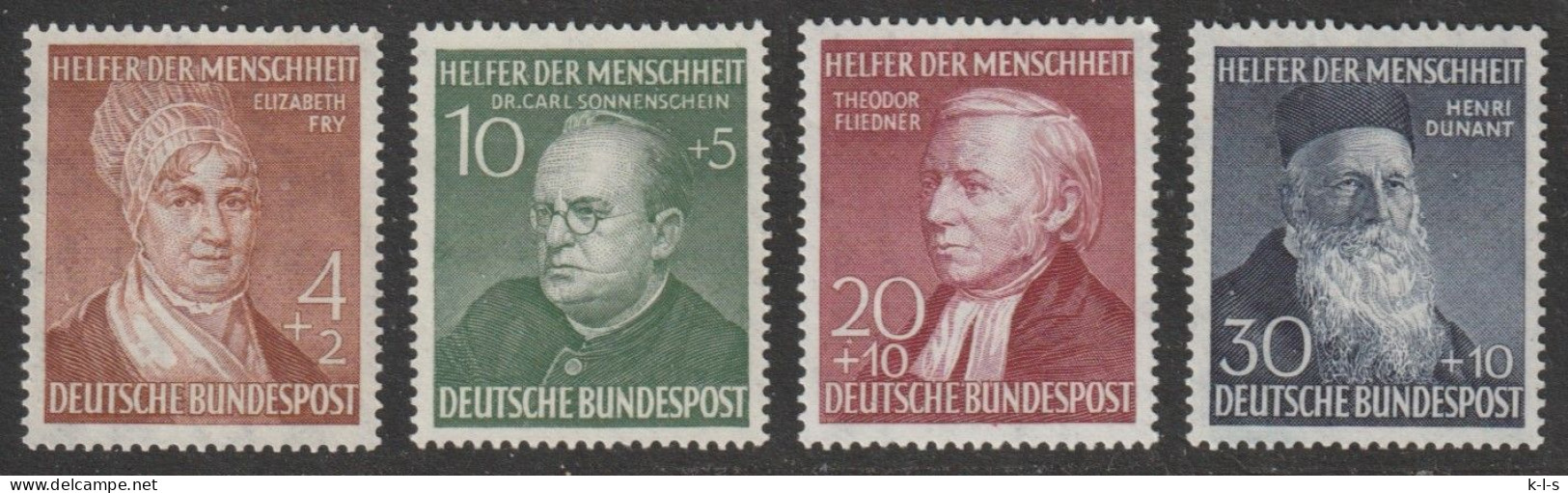 BRD: 1952, Mi. Nr. 156-59, Wohlfahrt: Helfer Der Menschheit (III).  **/MNH - Unused Stamps