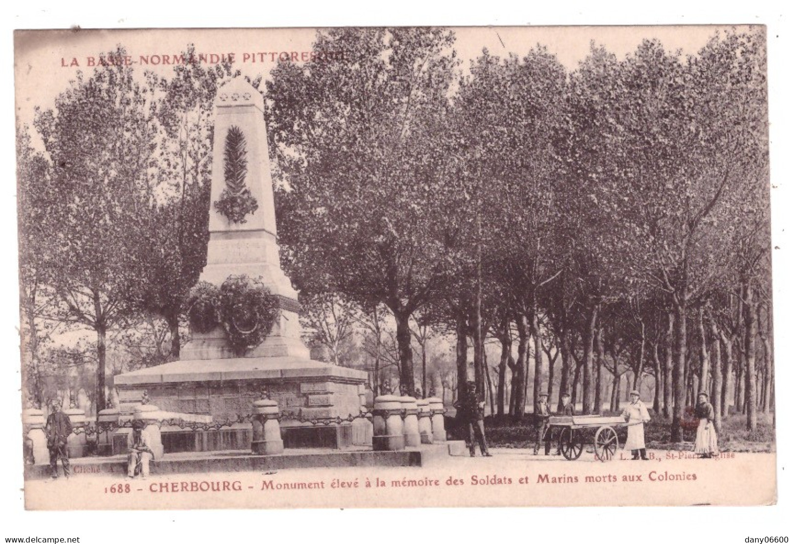 CHERBOURG Monument élevé à La Mémoire Des Soldats Et Marins Morts Aux Colonies (carte Animée) - Cherbourg