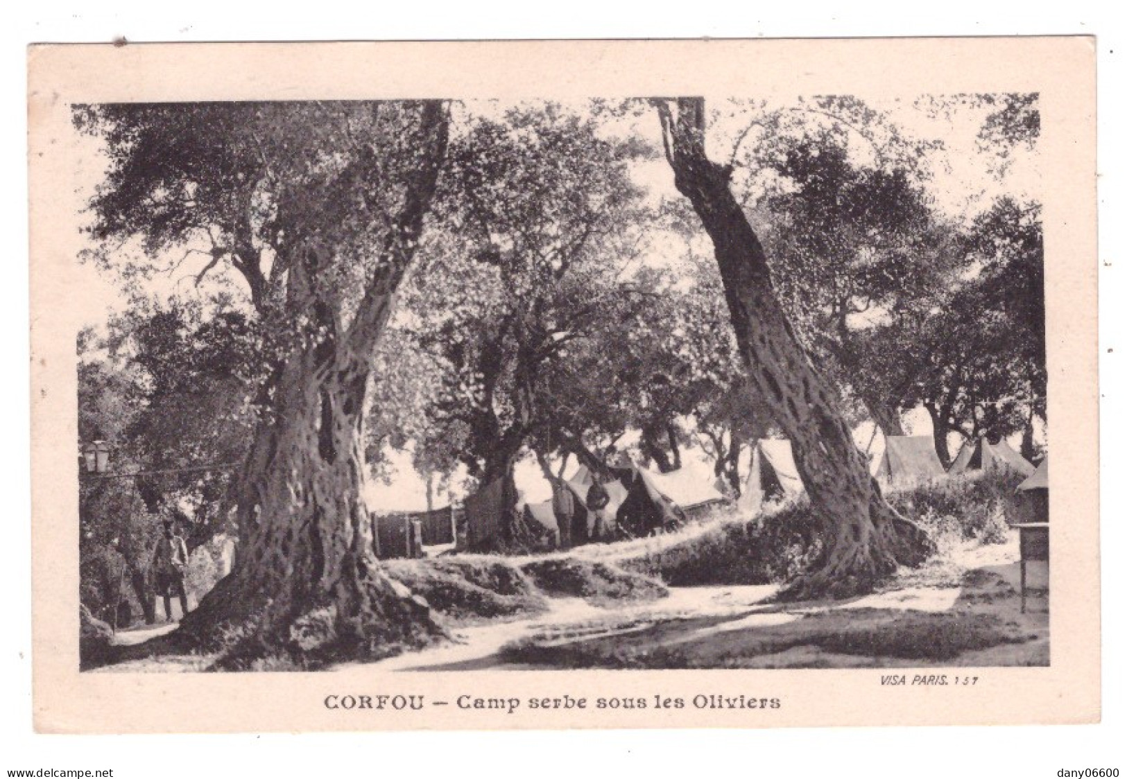 GRECE CORFOU - Camp Serbe Sous Les Oliviers (carte Animée) - Grèce