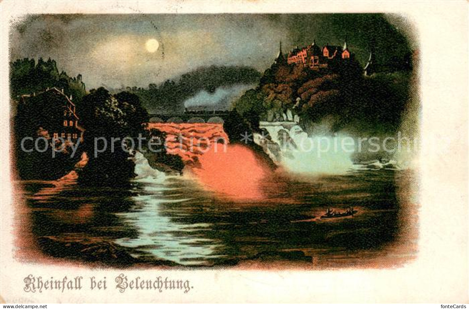 13718492 Schaffhausen  SH Rheinfall Beleuchtet Bei Nacht  - Autres & Non Classés