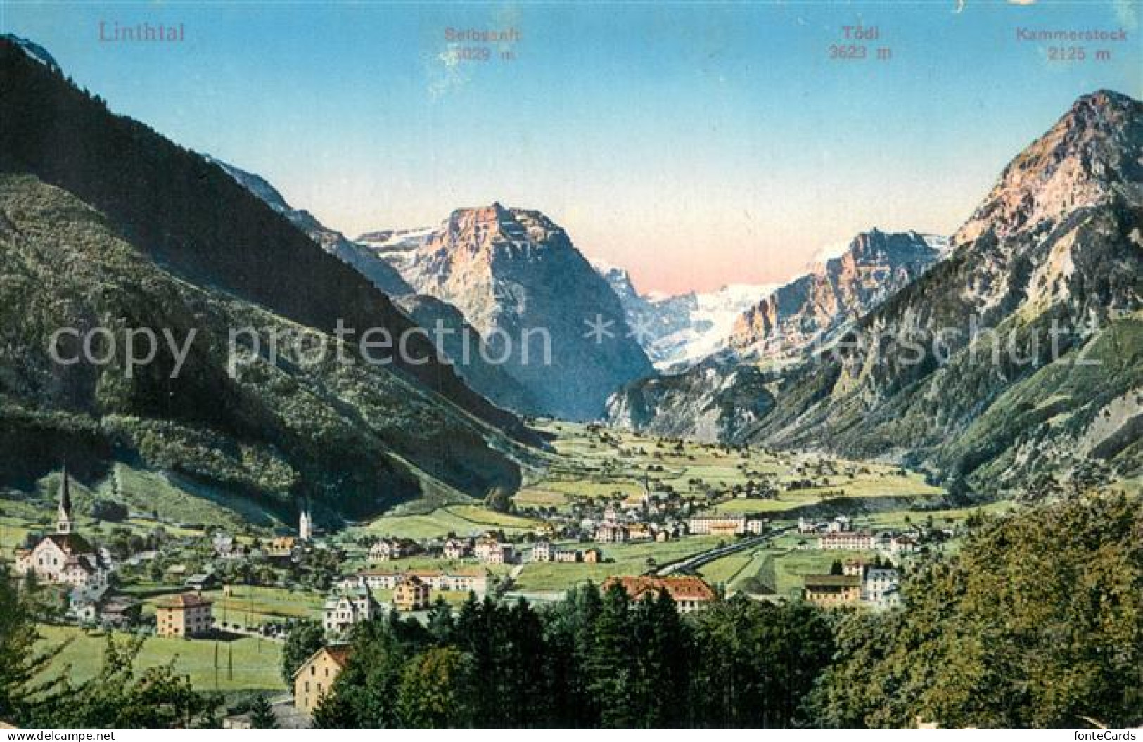 13718474 Linthal  GL Panorama Mit Selbsanft Toedi Und Kammerstock  - Other & Unclassified