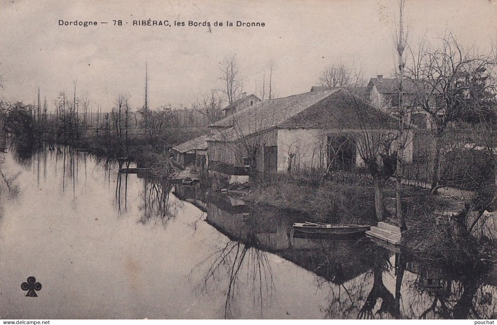 C4-24) RIBERAC - DORDOGNE - LES BORDS DE LA DRONNE - FERME - LAVOIR - EN 1905  - ( 2 SCANS ) - Riberac