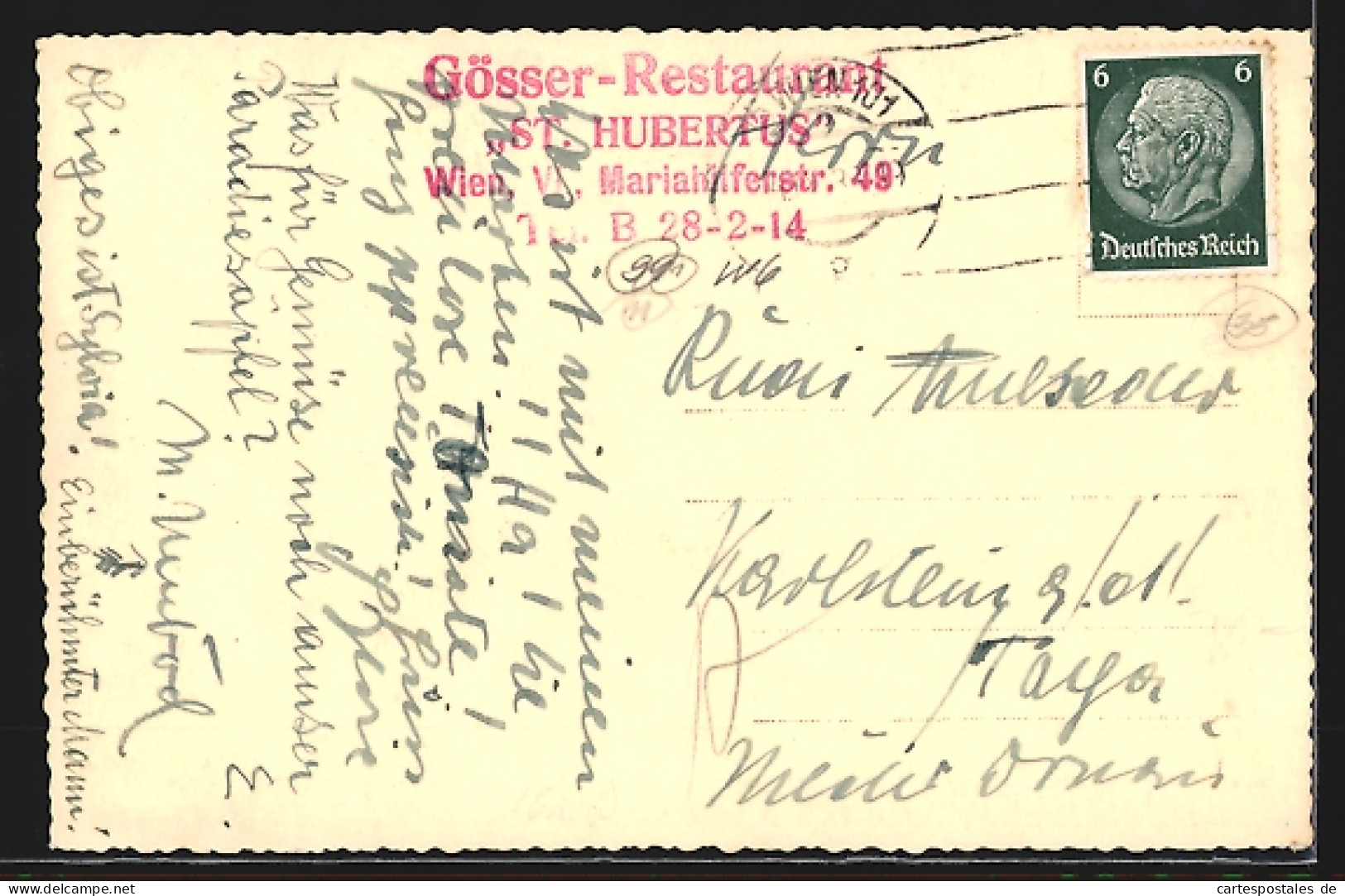 AK Wien, Gösser Restaurant St. Hubertus V. Franz Krempe  - Sonstige & Ohne Zuordnung