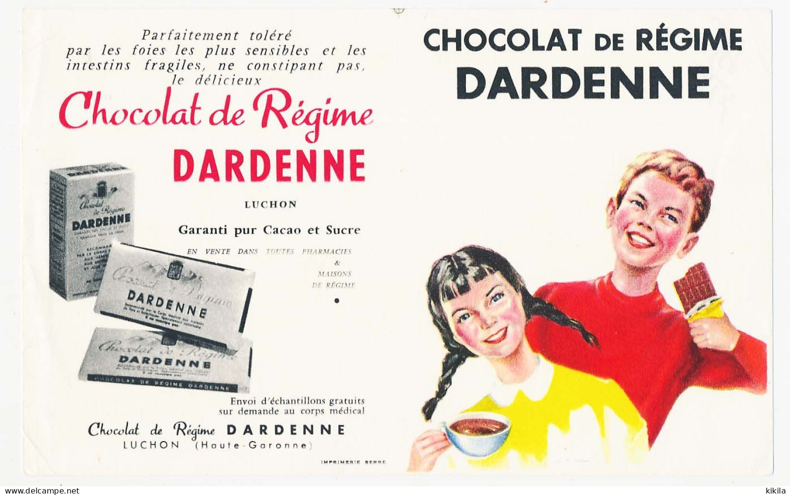 Buvard  22.4 X 13.9 Chocolat De Régime DARDENNE  Luchon Haute Garonne - Chocolat