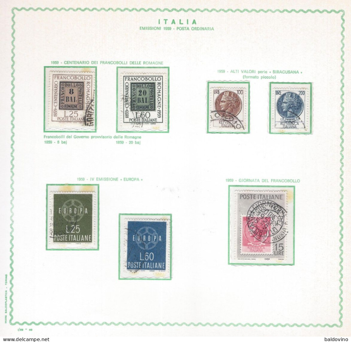 Italia 1959 Annata Completa Usata 29 Valori - Annate Complete