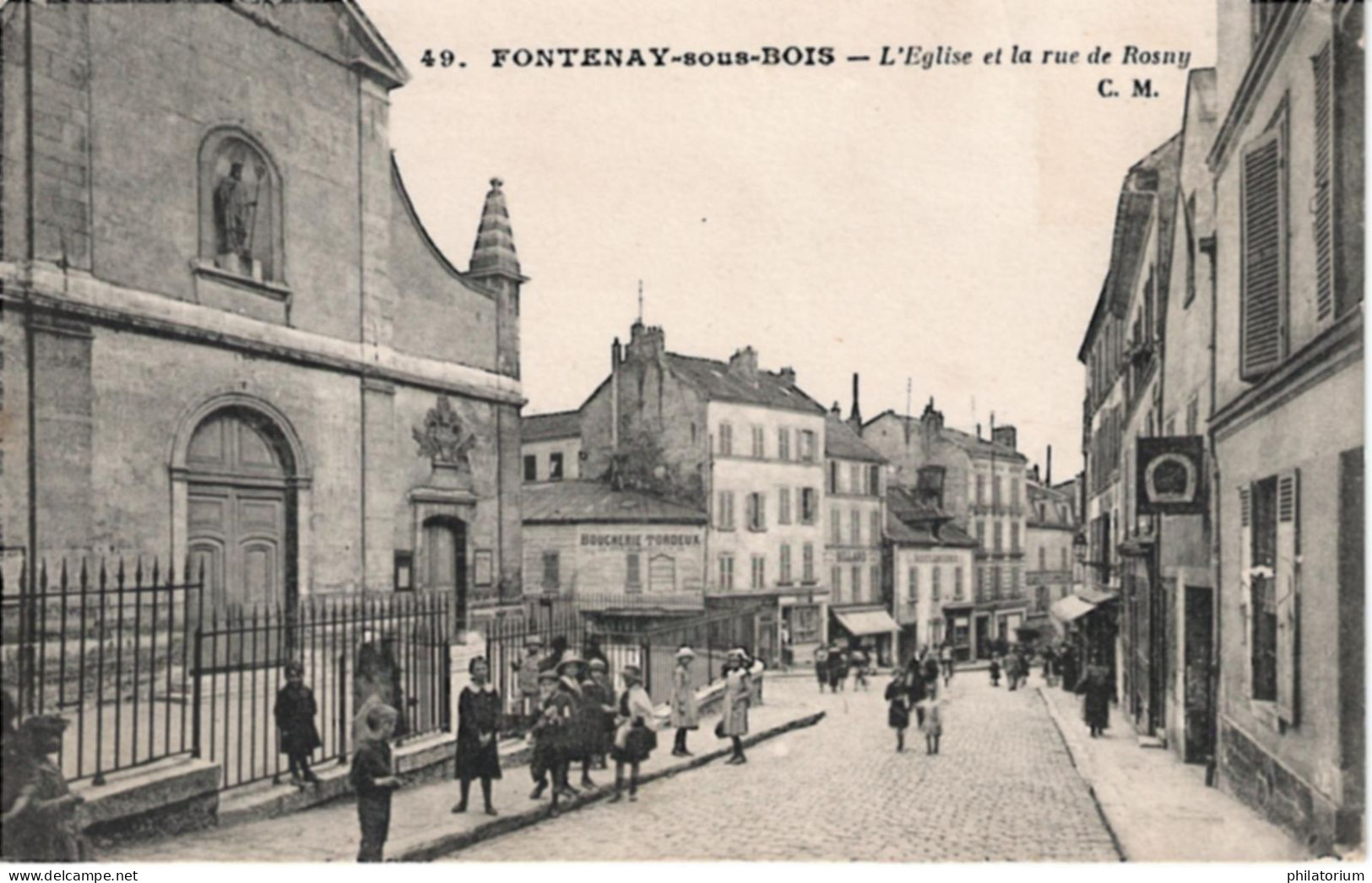 94  FONTENAY Sous BOIS  L'Eglise Et La Rue De Rosny - Fontenay Sous Bois