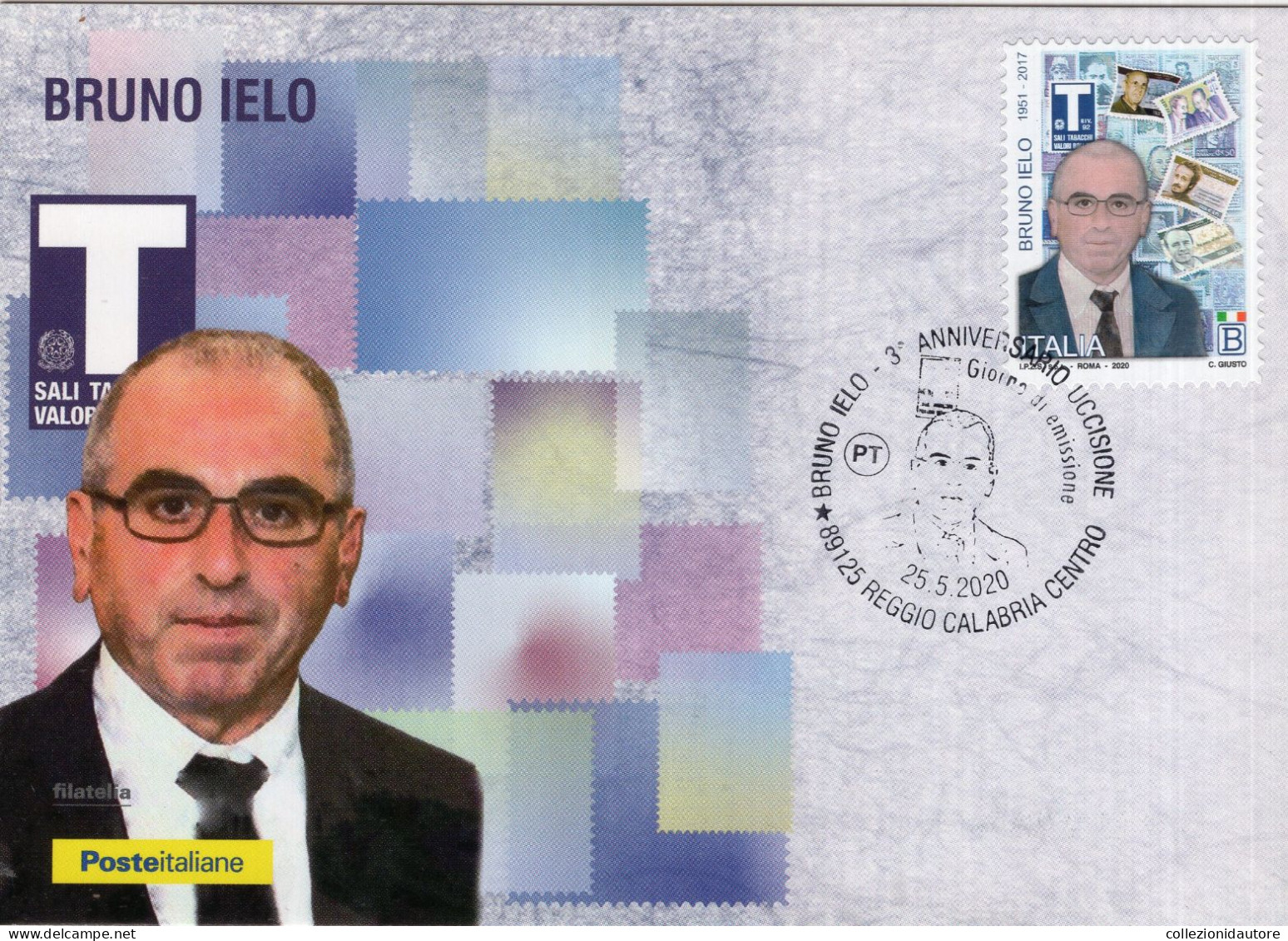 POSTE ITALIANE - FILATELIA - IL SENSO CIVICO - 3° ANNIVERSARIO UCCISIONE BRUNO IELO -  CARTOLINA AFFRANCATA ANNULLI 2020 - Postal Services