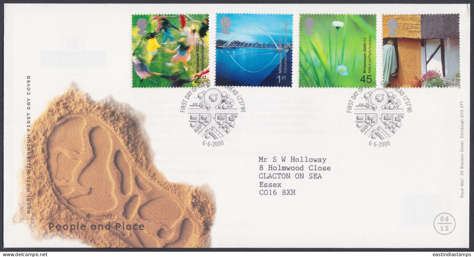 GB Great Britain 2000 FDC People And Place, Bridge, Flower, Grass, Pottery, Children Pictorial Postmark, First Day Cover - Briefe U. Dokumente