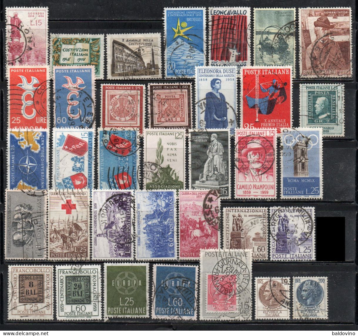 Italia 1958/59 Lotto 35 Valori (vedi Descrizione) - 1946-60: Used