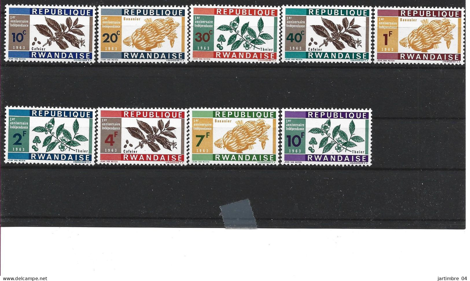 1963 RWANDA 24-32** Café, Thé, Bananes - Nuovi