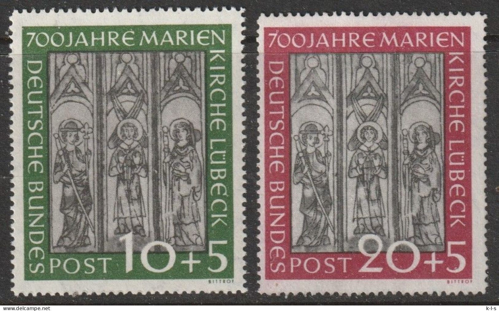 BRD: 1951, Mi. Nr. 139-40, 700 Jahre Marienkirche Lübeck.  **/MNH - Ungebraucht