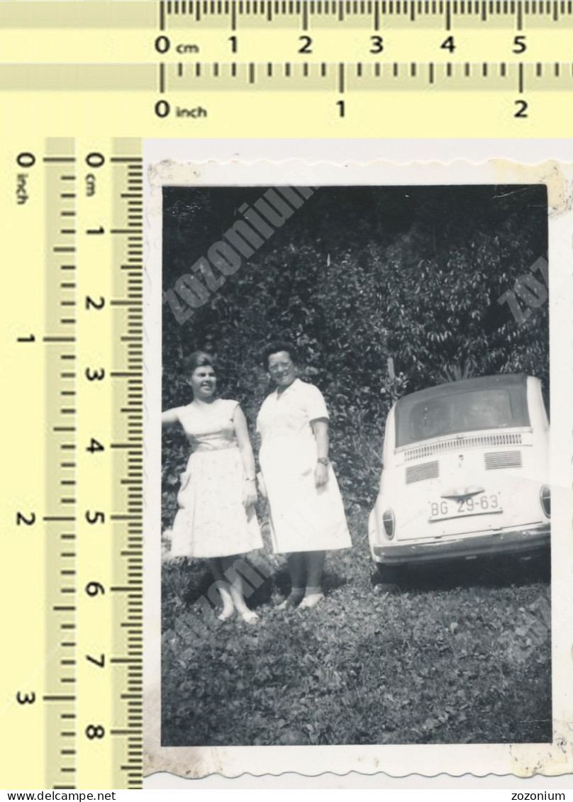 REAL PHOTO Old Car  Fiat 500 Women Auto Voiture 1970s Serbia  Snapshot - Automobili