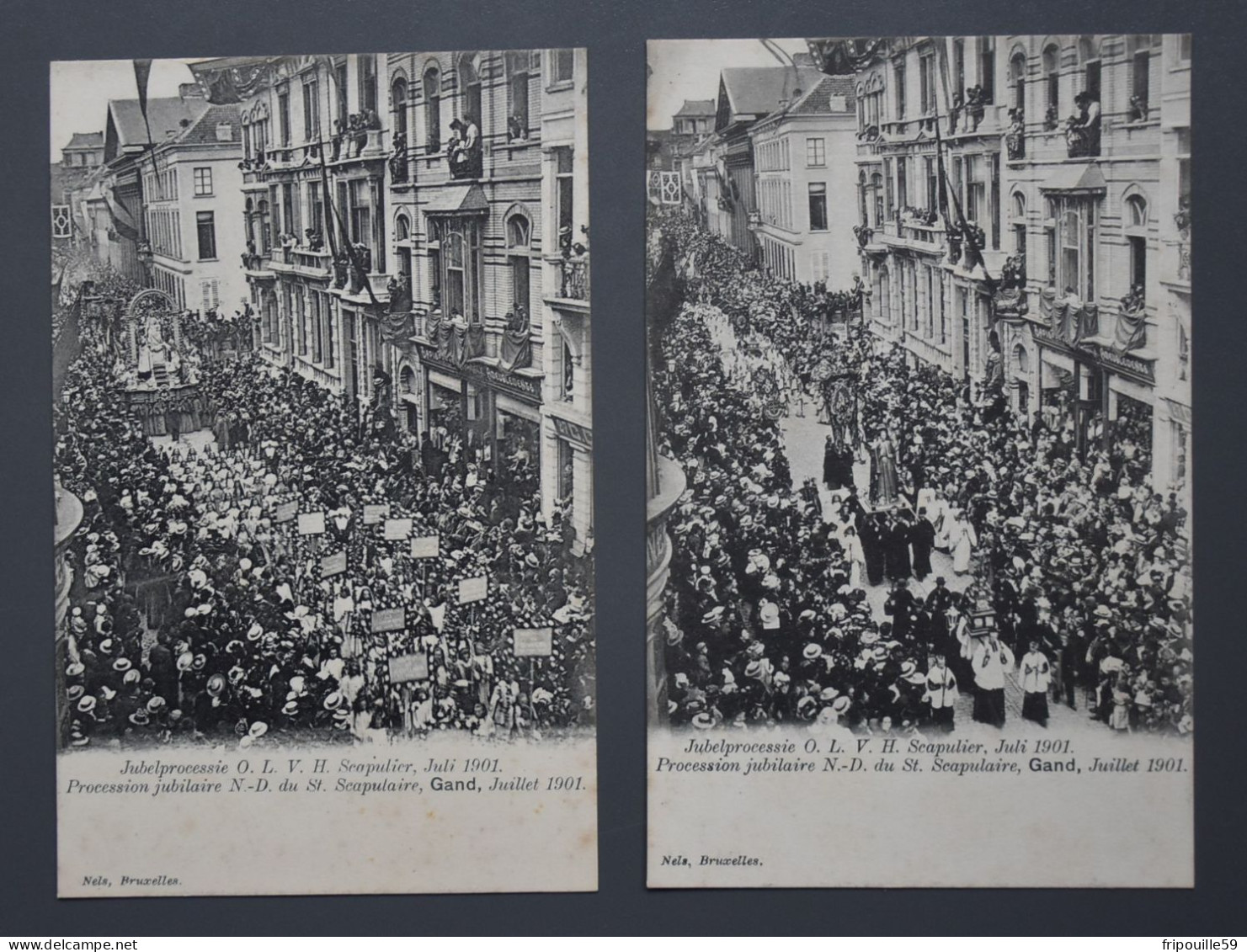 Lot De Deux Cartes - Gent - Jubelprocessie O.L.V.H. Scapulier, Juli 1901 - Gent